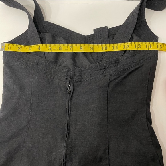 Blume Size 8 Black Dress Viscose Linen Blend, Adjustable Straps Made in Canada - Picture 13 of 15